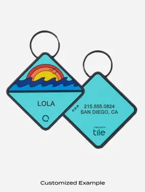 QALO TraQ Ocean Sunrise Silicone Dog ID Tag