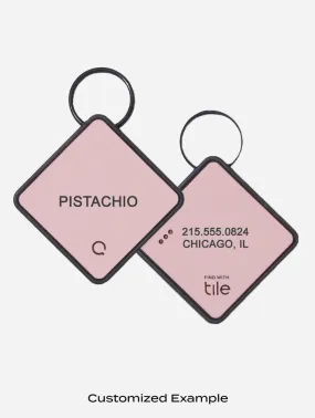 QALO TraQ Pastel Pink Silicone Dog ID Tag
