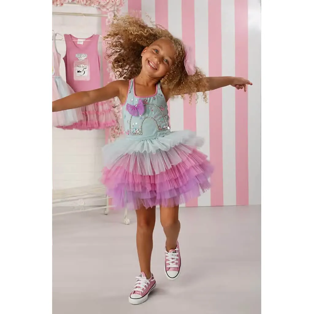 Rainbow Tutu Dress Sky/Violet
