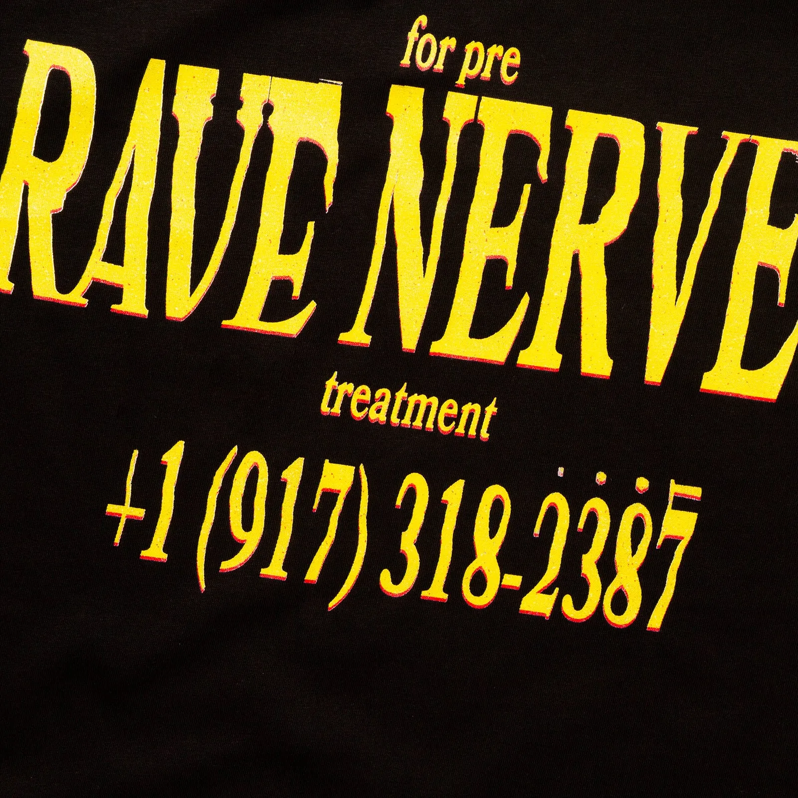 Rave Nerves Front Print - Tshirt - Black