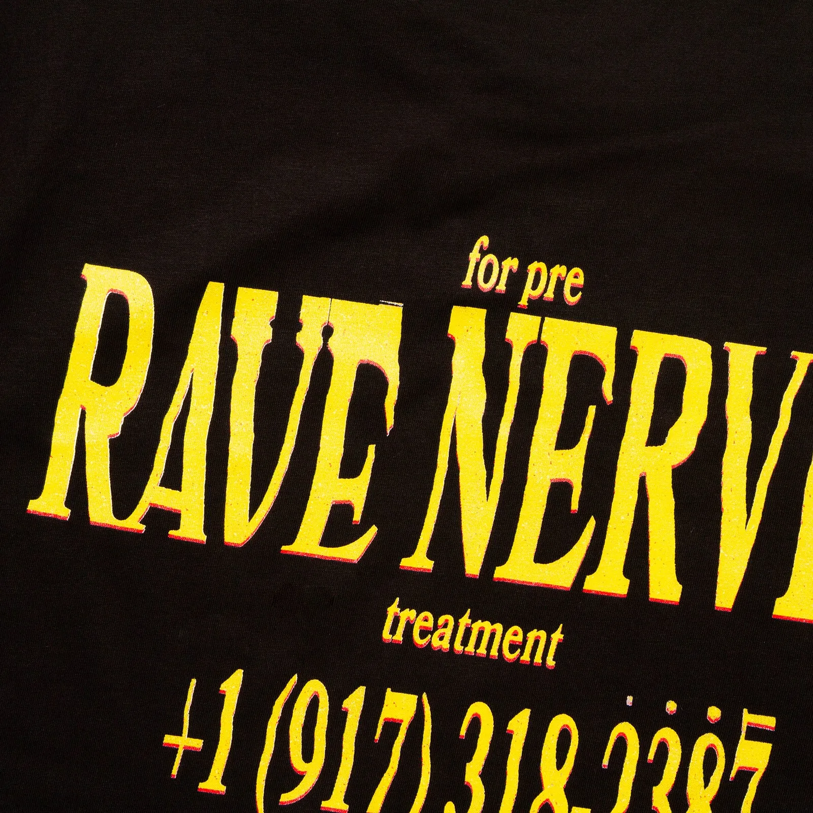 Rave Nerves Front Print - Tshirt - Black