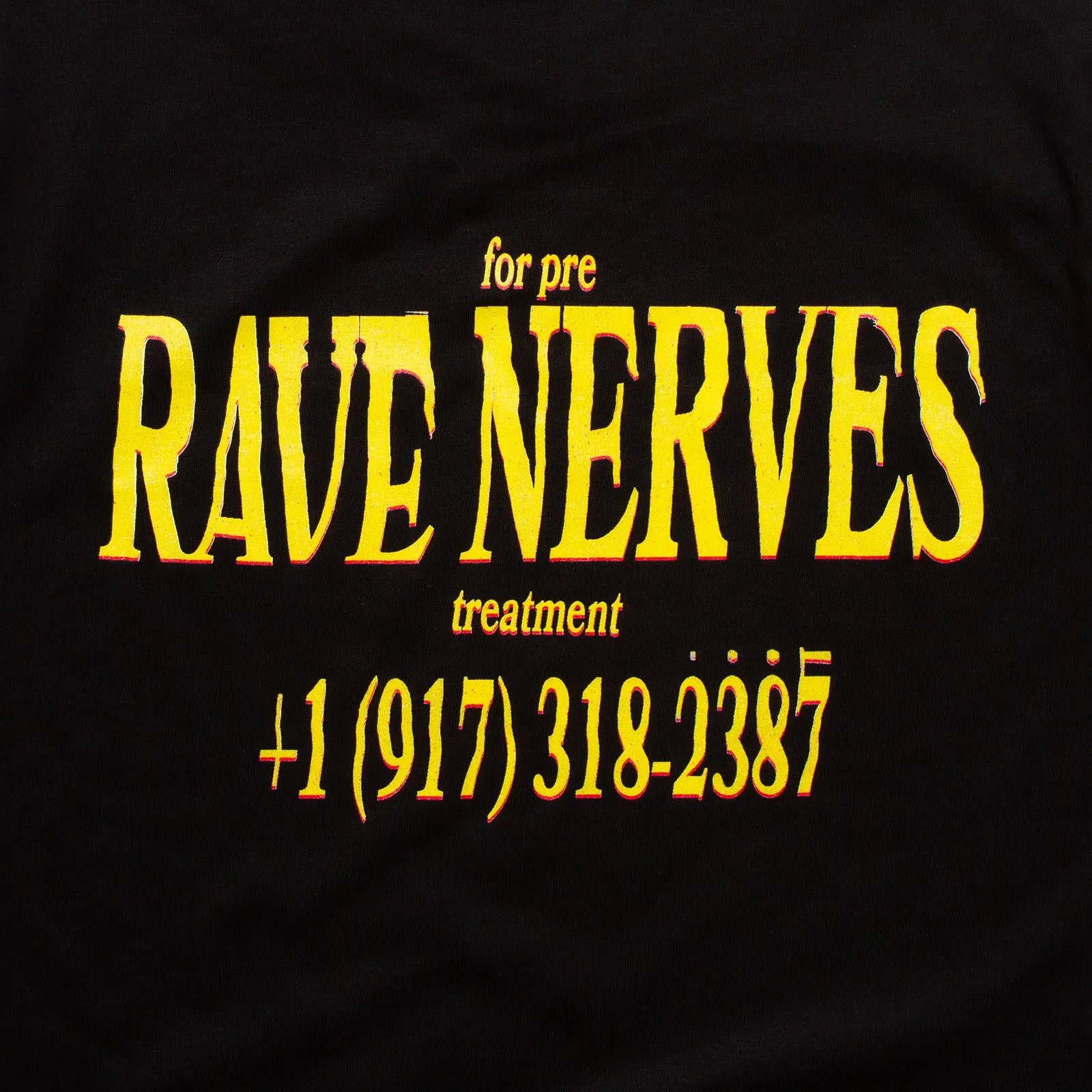 Rave Nerves Front Print - Tshirt - Black
