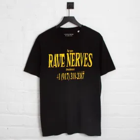 Rave Nerves Front Print - Tshirt - Black