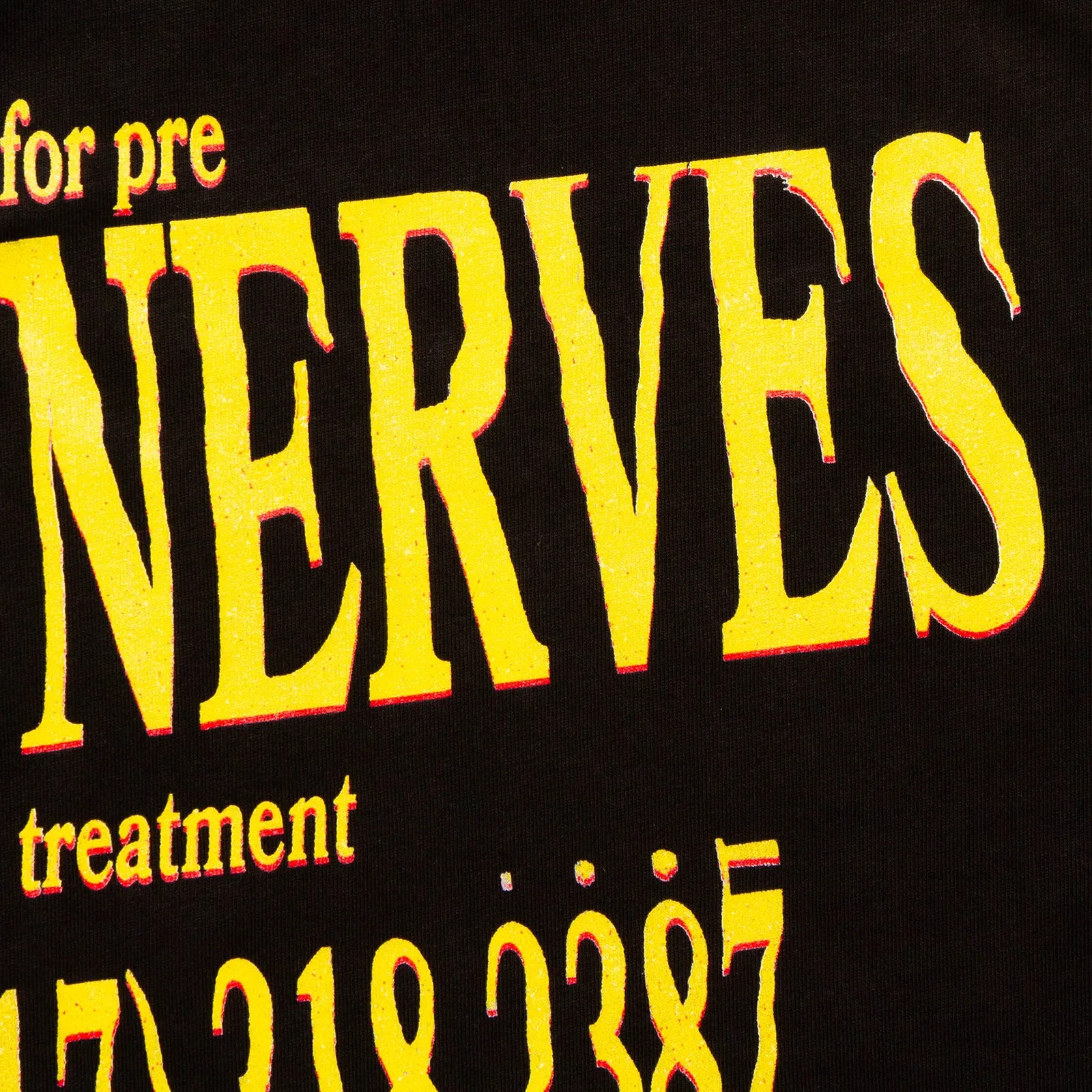 Rave Nerves Front Print - Tshirt - Black