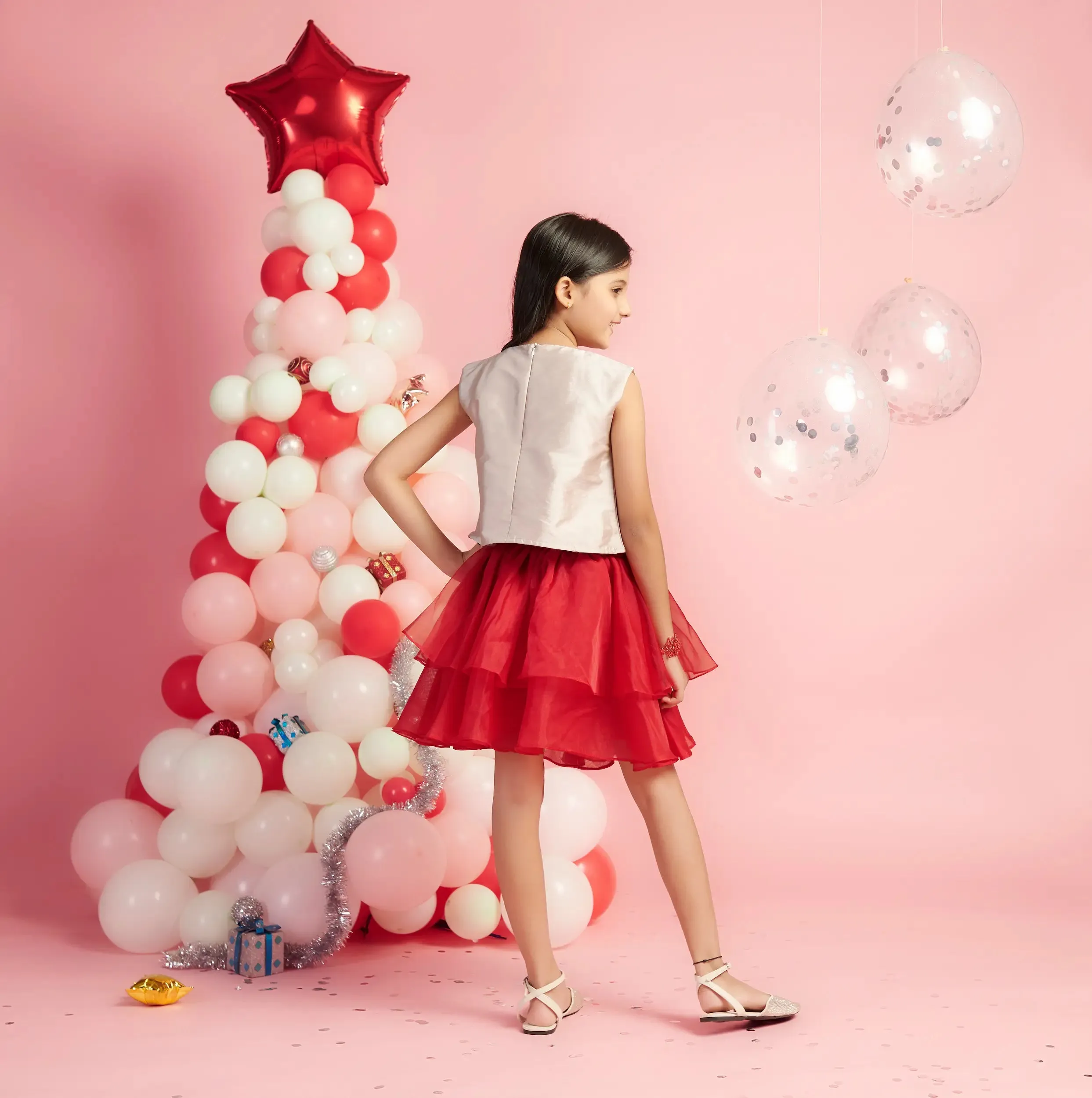 Red Bow Skirt Set