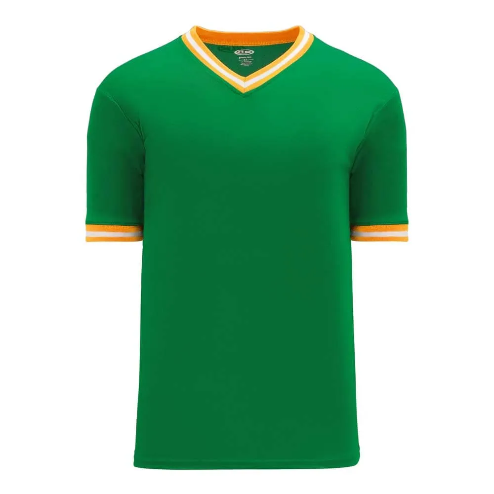 Retro V-Neck Dry Flex Pullover Kelly Green-Gold Jersey