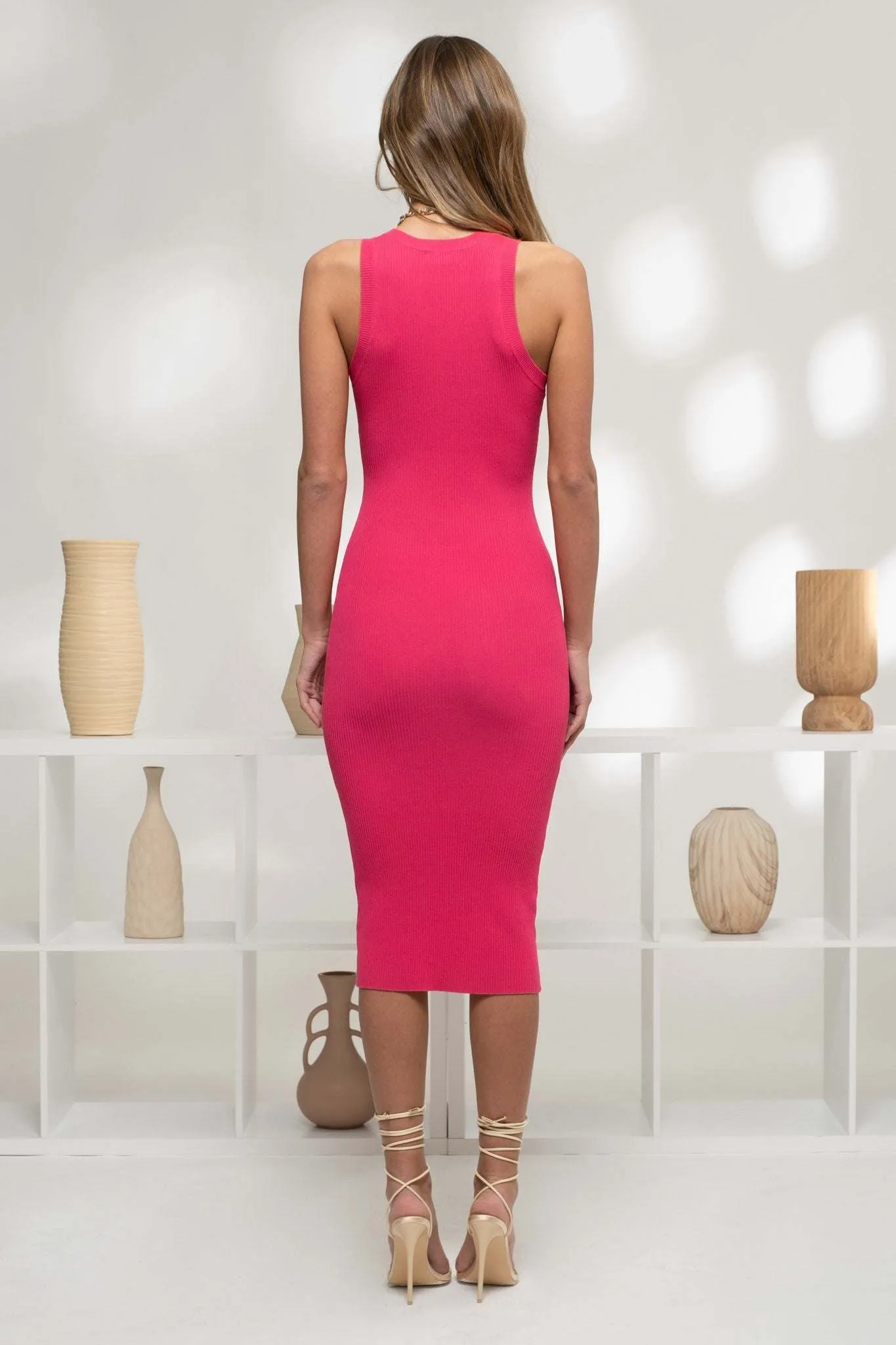 Ribbed Knit Midi Dress