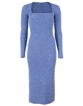 Ribbed Rayon Knit Fitted Dress