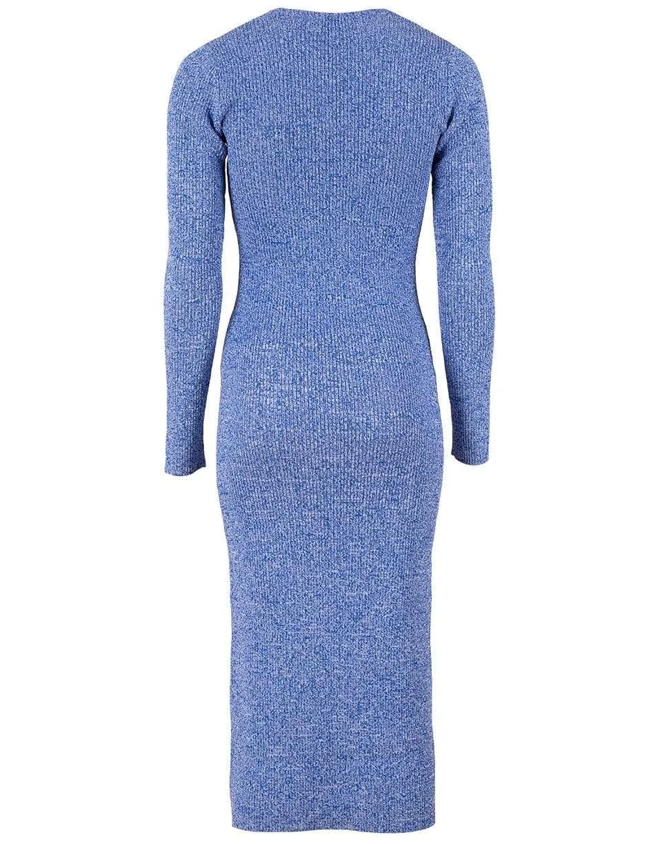 Ribbed Rayon Knit Fitted Dress