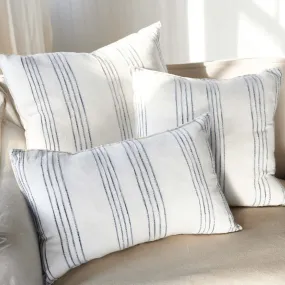 Rock Pool Linen Cushion | White/Navy 50 x 50cm