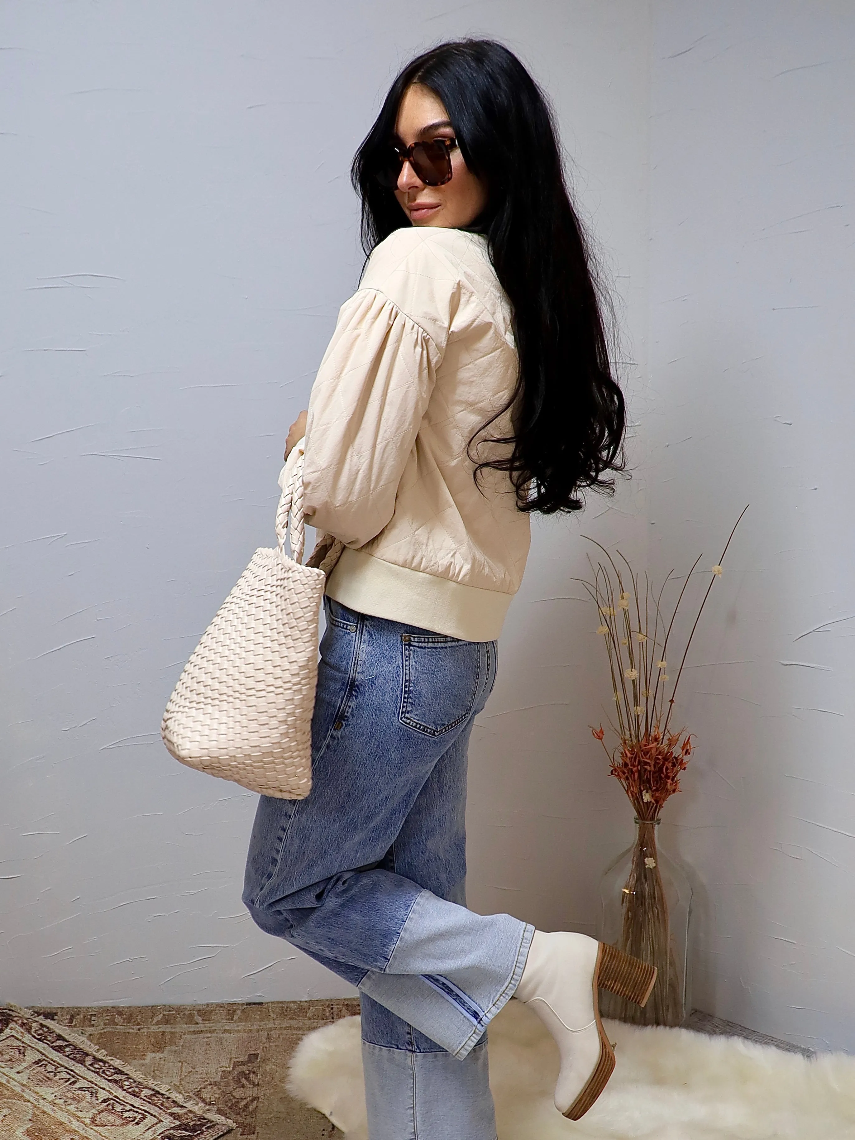 Rose's Quilted Bomber Jacket