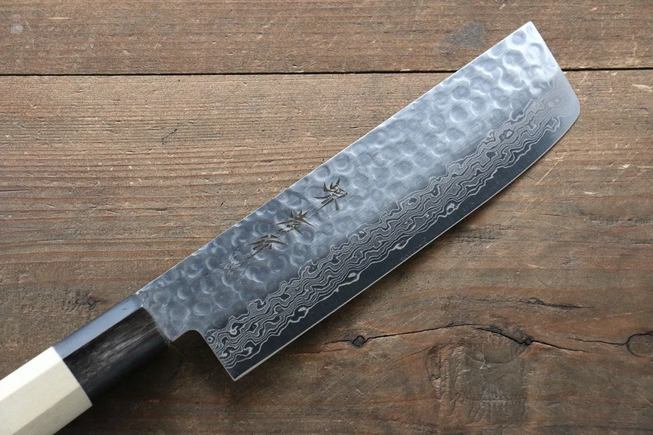 Sakai Takayuki 45 Layer Damascus AUS10 Nakiri Japanese Chef Knife 160mm with Magnolia Handle