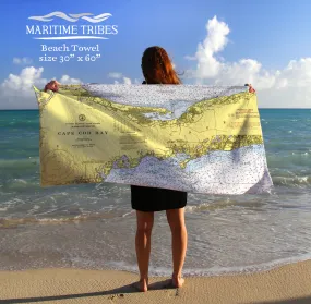 Sandy Neck Nautical Chart Quick Dry Towel