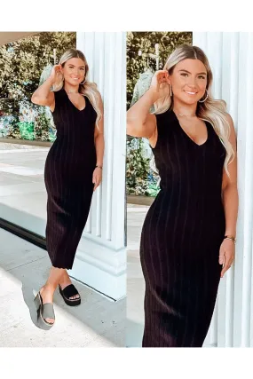 Sassy Sleeveless Rib Knit Dress