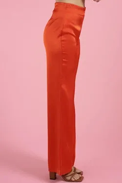 satin flare leg pants