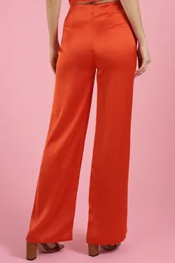 satin flare leg pants