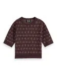 Scotch and Soda Jacquard Knit S/S Pullover in DK Bordeaux - FINAL SALE