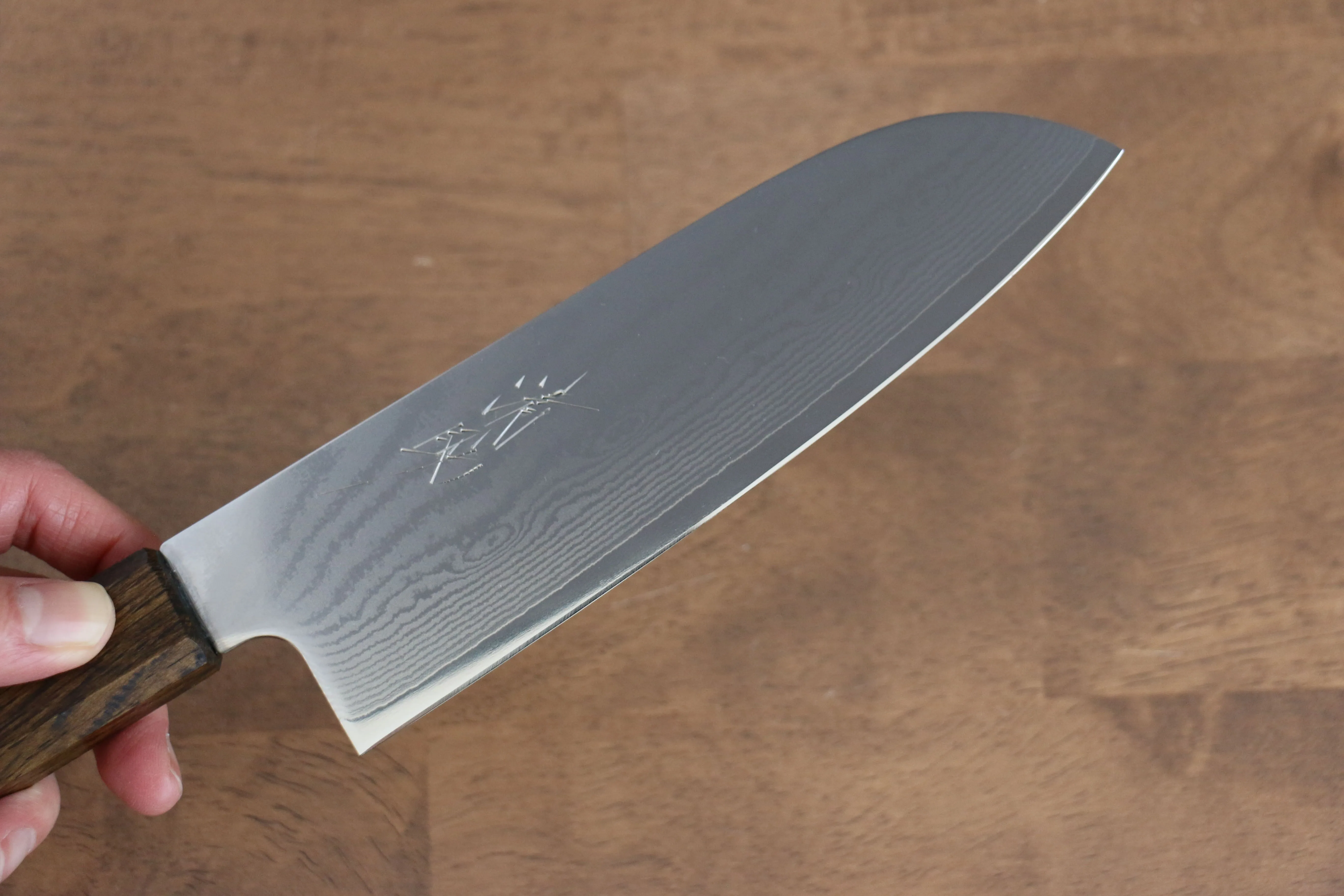Seisuke VG10 63 Layer Damascus Santoku 170mm Oak Handle