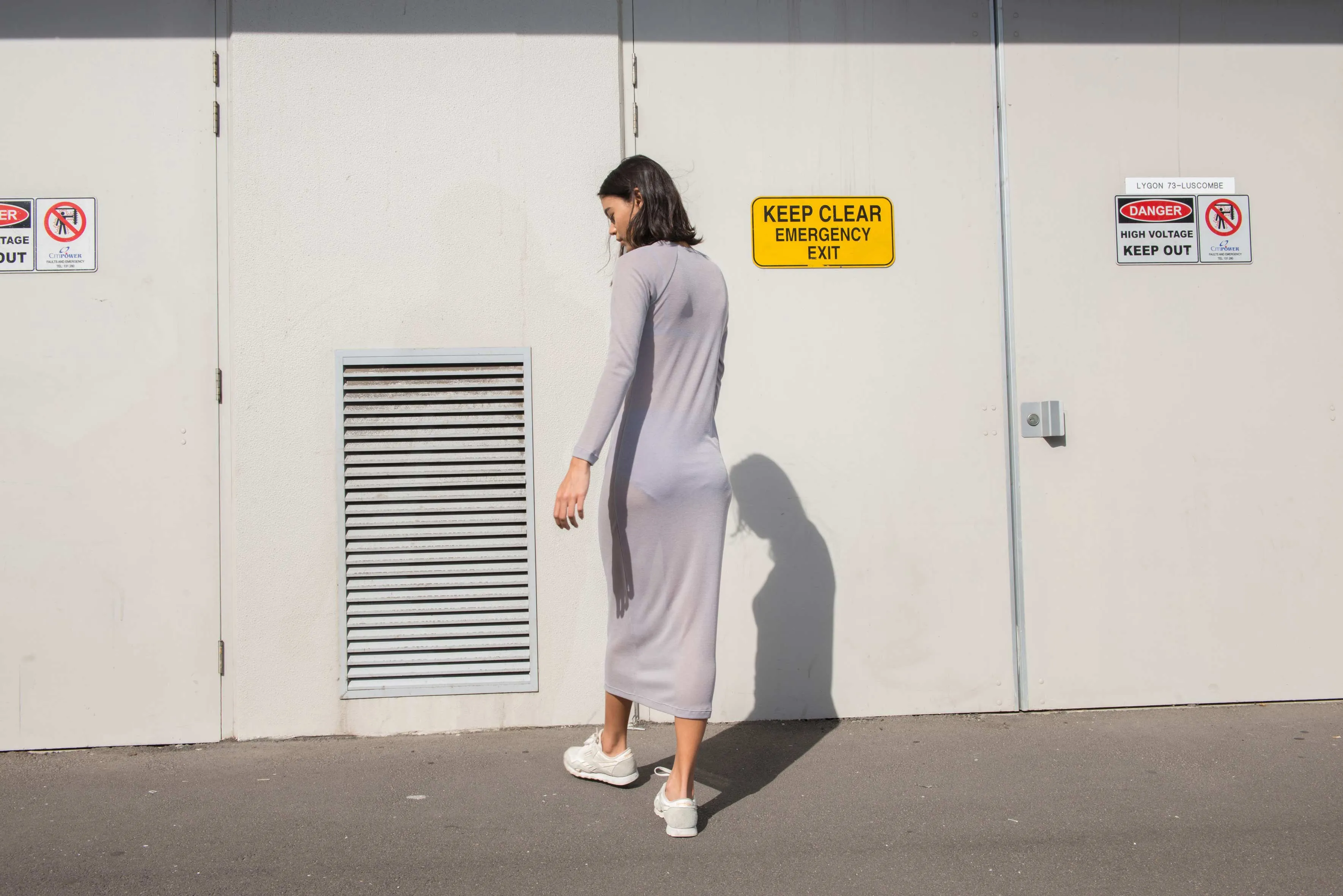 Sheer Knit Dress ~ Light Grey