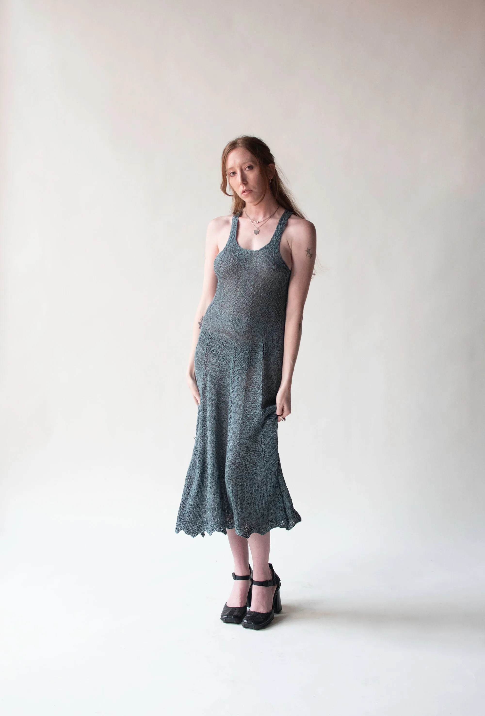 Slate Blue Knit Dress | Lotte Gabole
