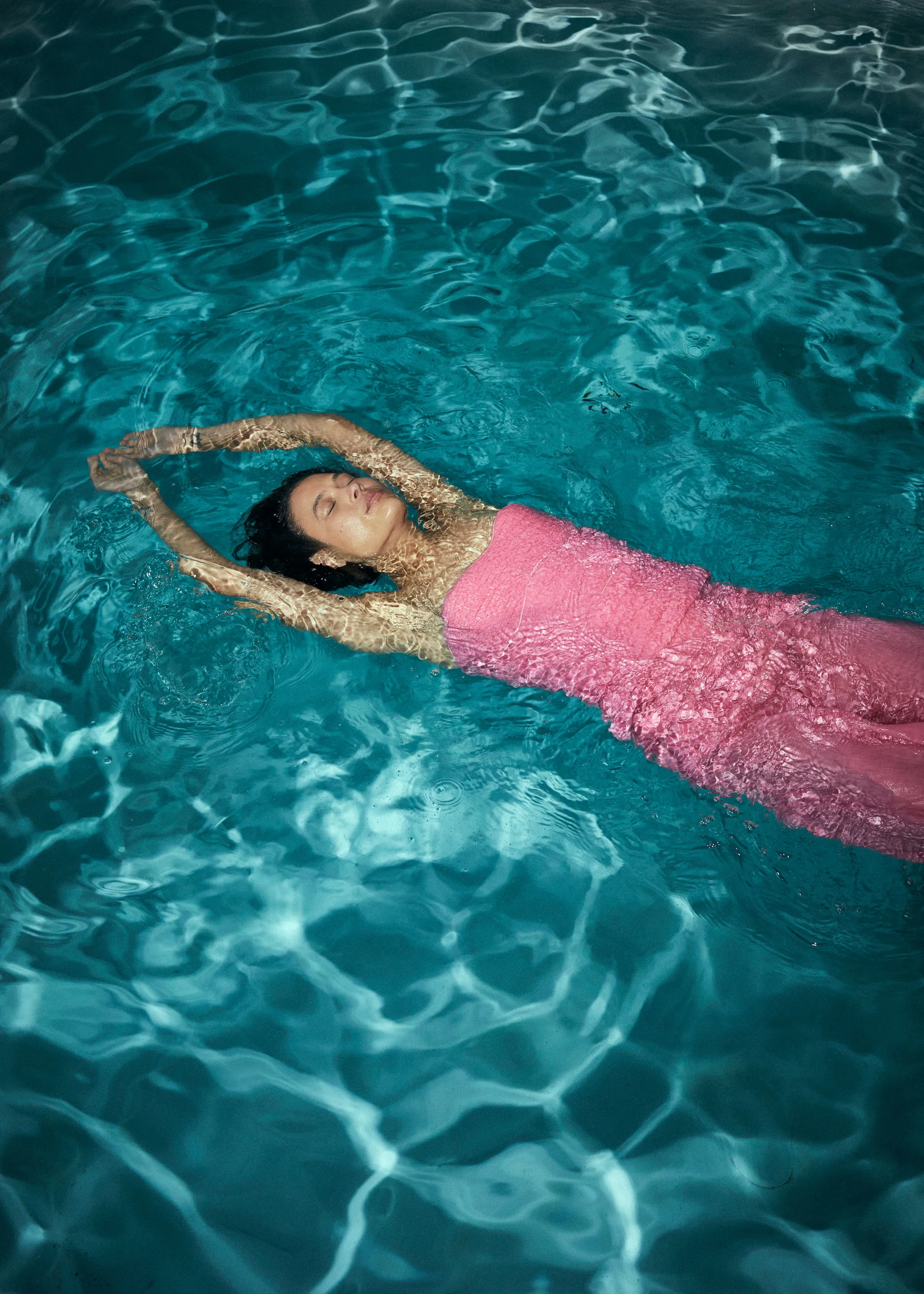 Smocked Full Length Skirt - Pink