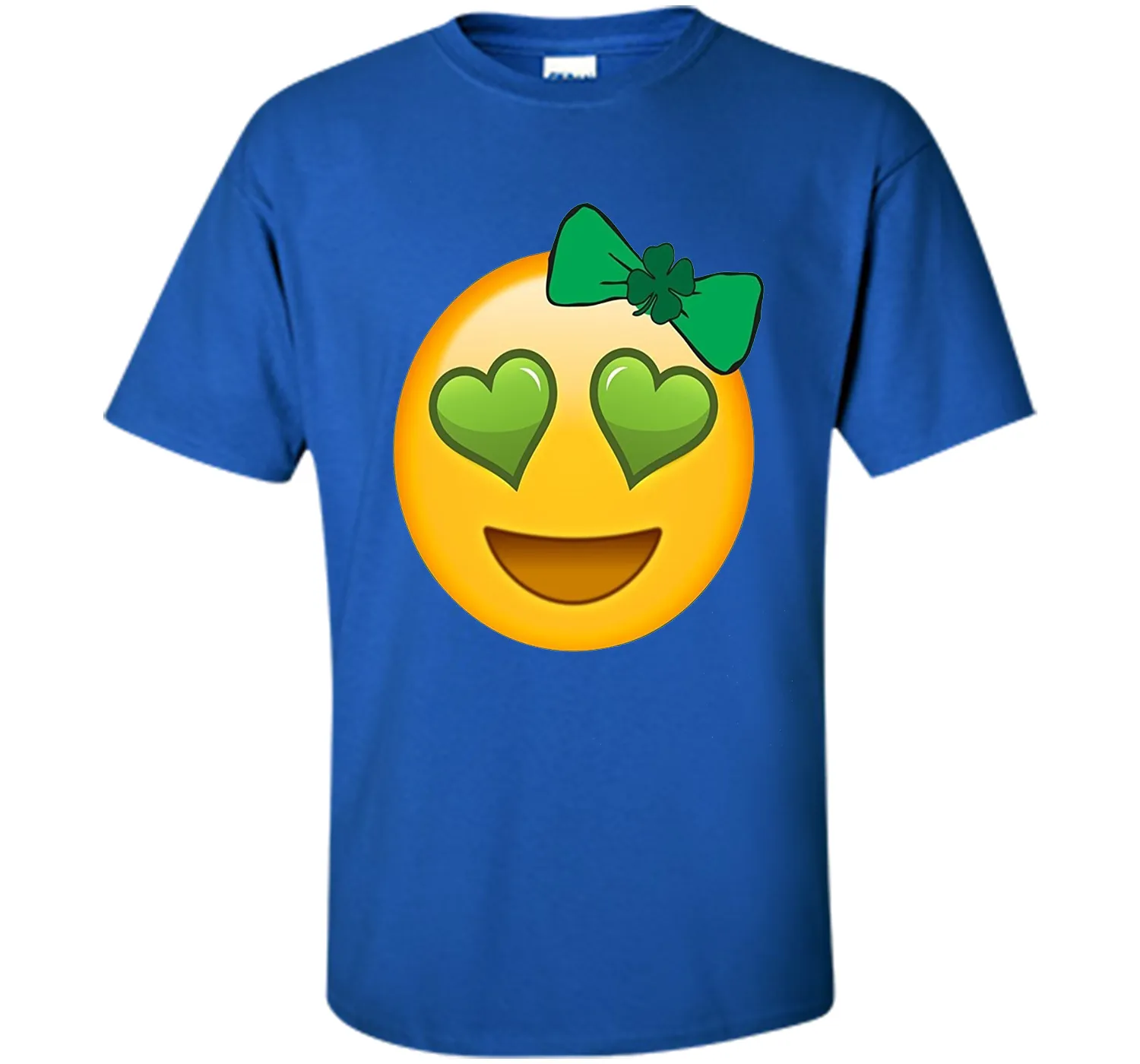 St. Patrick's Day Heart Eyes Emoji T-Shirt for Girls