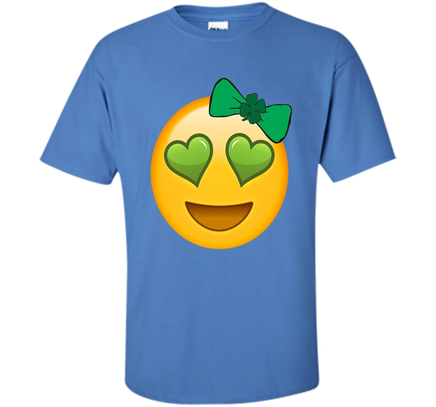St. Patrick's Day Heart Eyes Emoji T-Shirt for Girls