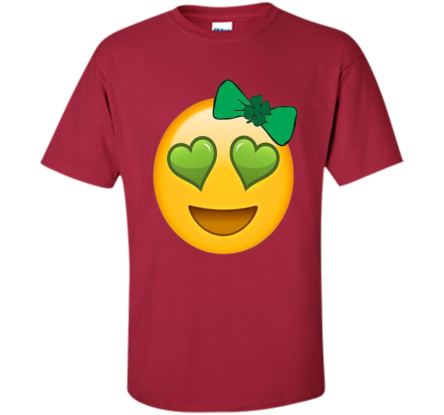 St. Patrick's Day Heart Eyes Emoji T-Shirt for Girls