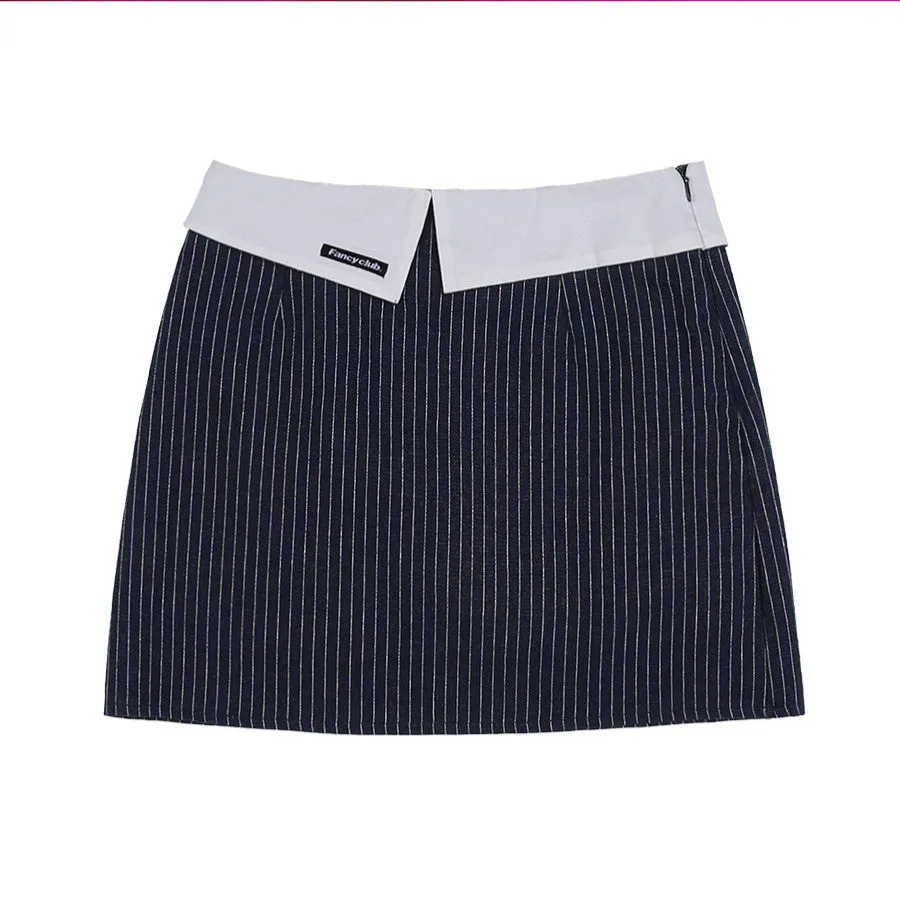 STRIPE LAYERED MINI SKIRT
