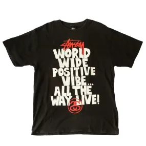 STUSSY WORLD WIDE POSITIVE VIBE TEE  (M)
