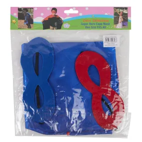 Superhero reversible cape and mask for kids
