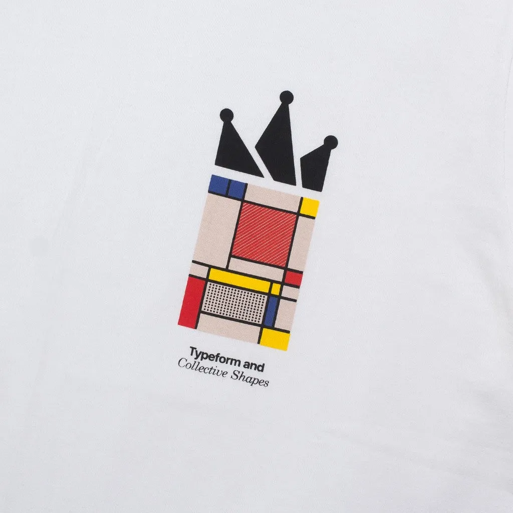 T-Shirt BOXY FIT 16s TYPEFORM and COLLECTIVE SHAPES PIET WHITE