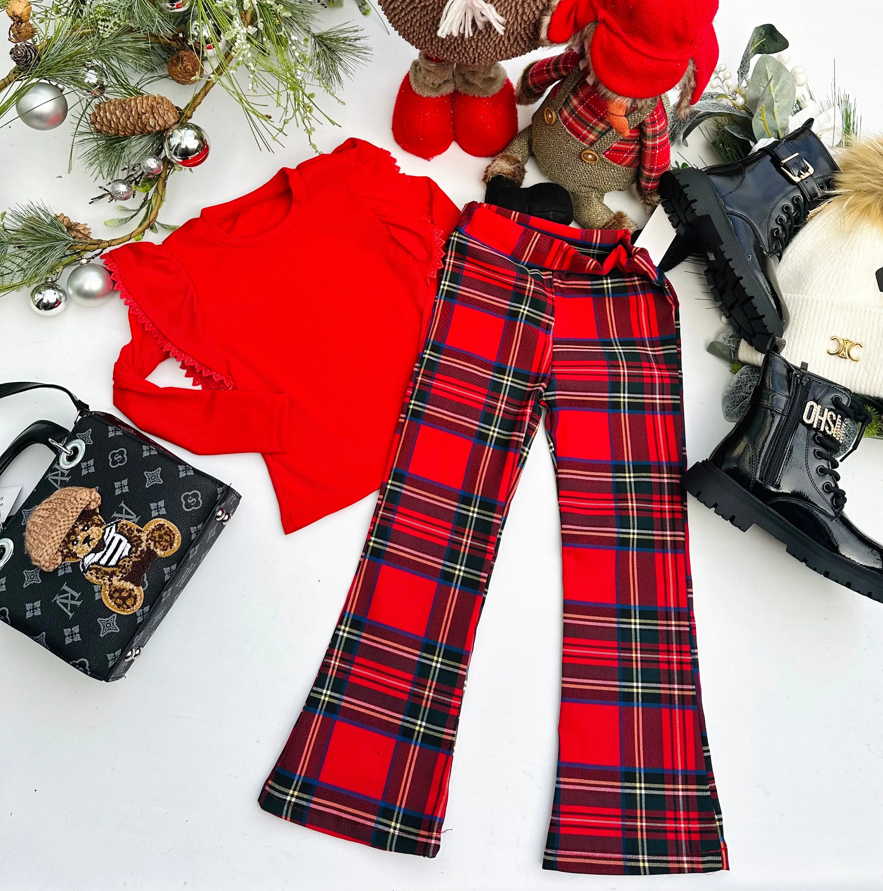 Tartan  flared pants