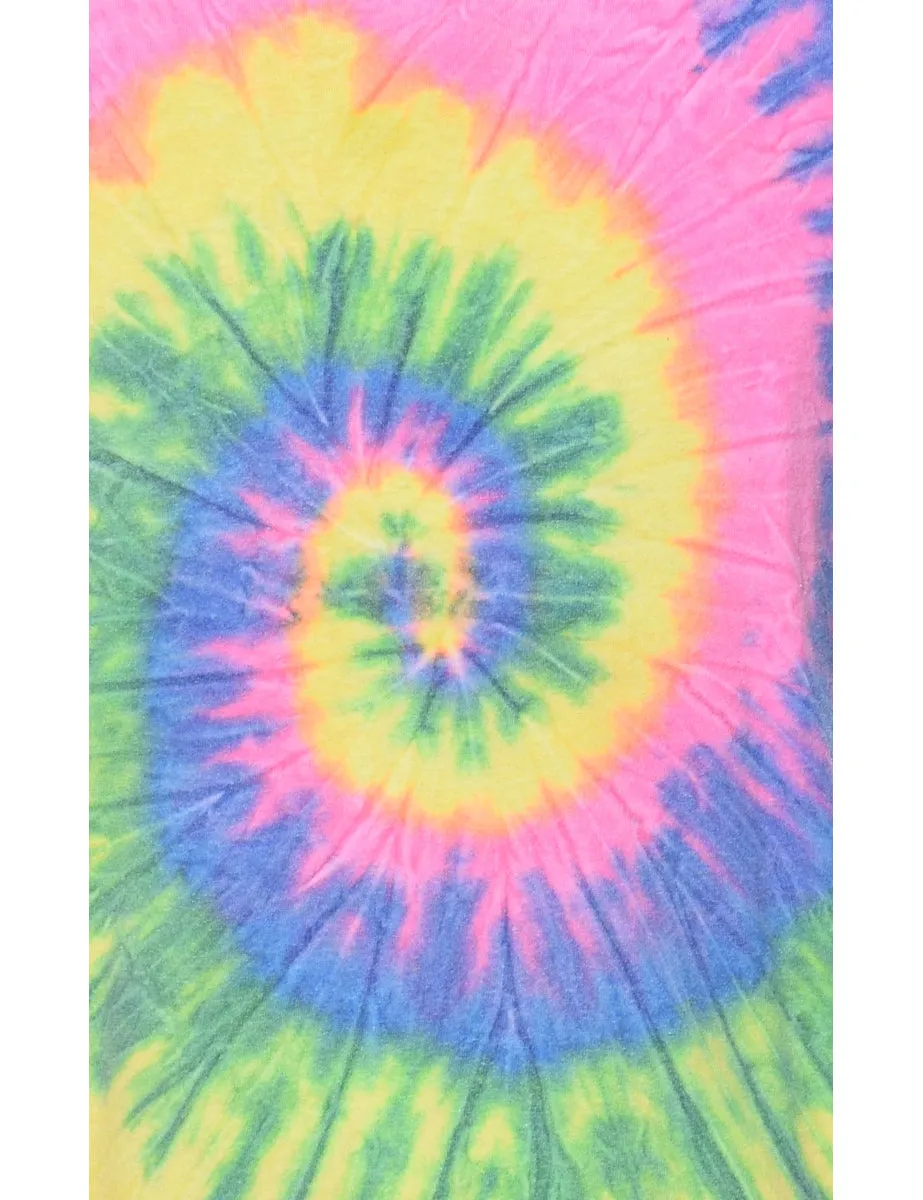 Tie Dye Design Multi-Colour Printed T-shirt - L