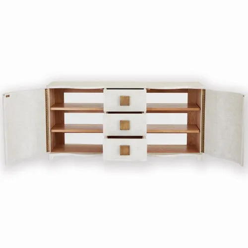 Toile 66"W Linen Credenza - Cream