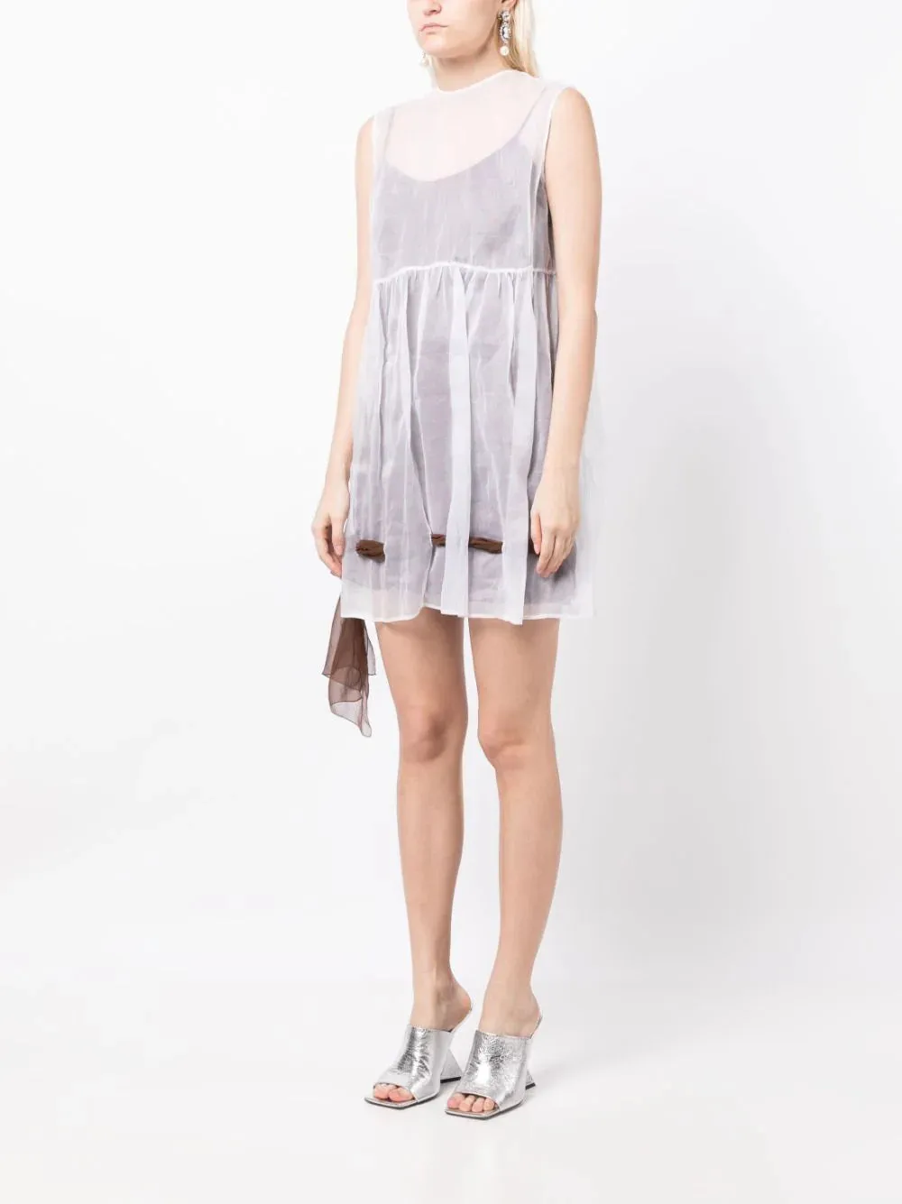 Tulle-layer Slip Minidress