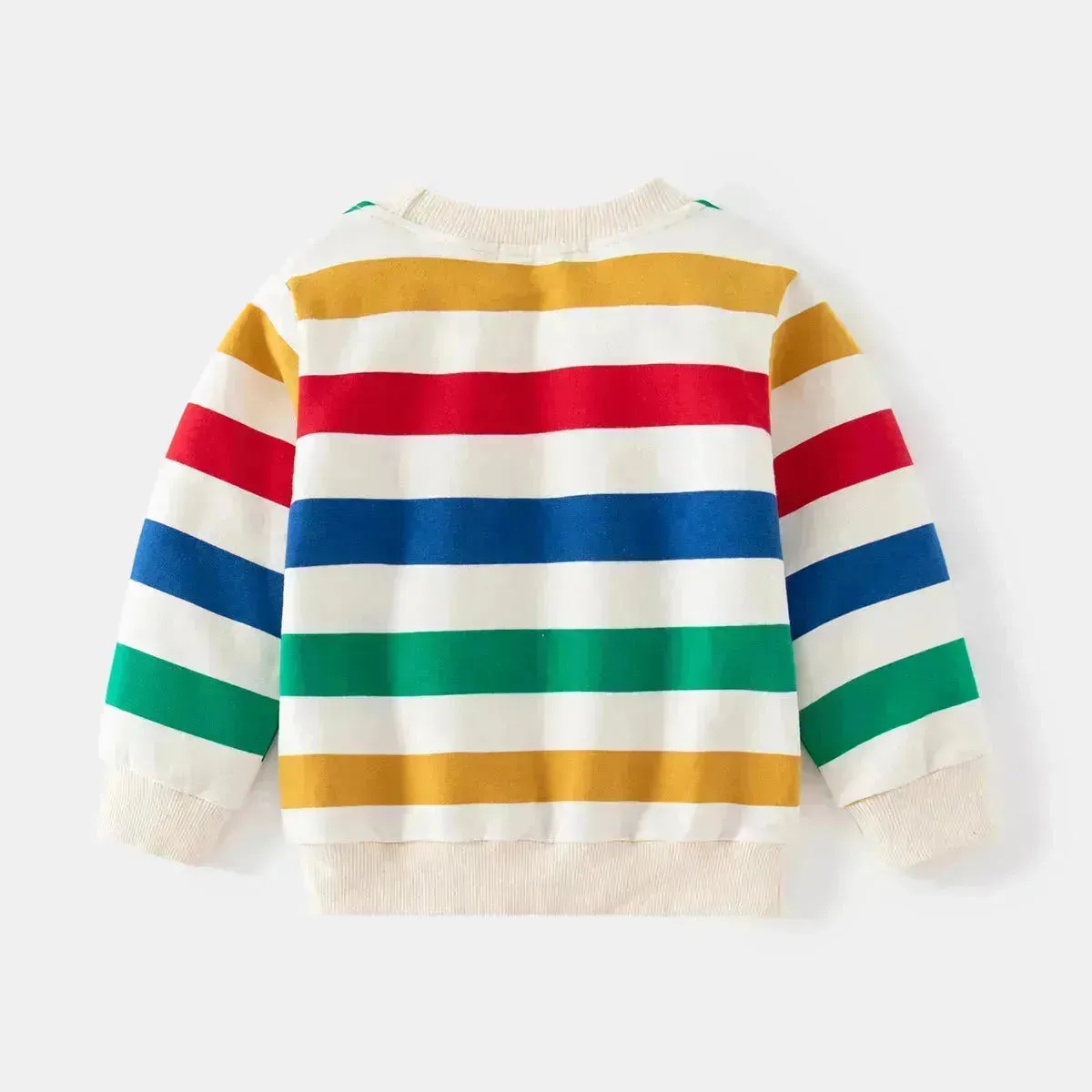 Unisex Colorful Striped Long-sleeved Sweater for Kids Pullover for Kids