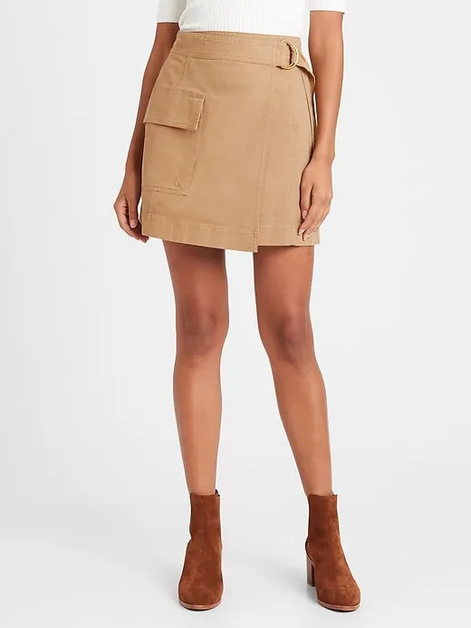 Utility Wrap Skirt in Afternoon Latte Beige