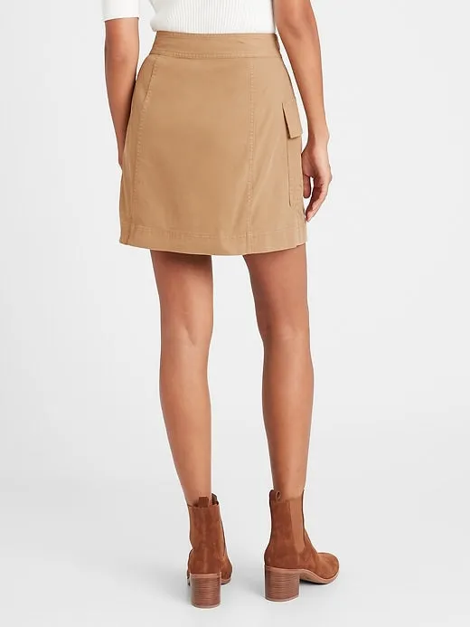 Utility Wrap Skirt in Afternoon Latte Beige