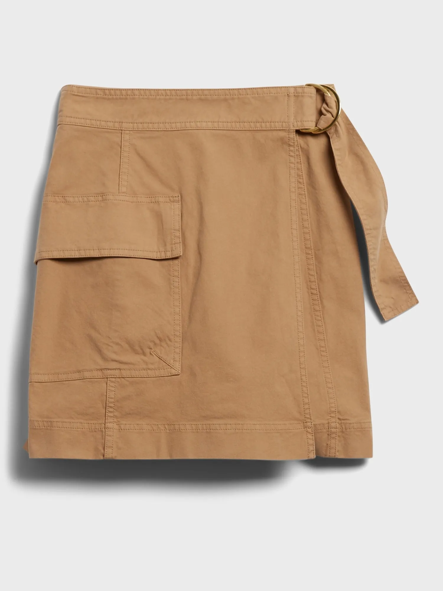 Utility Wrap Skirt in Afternoon Latte Beige