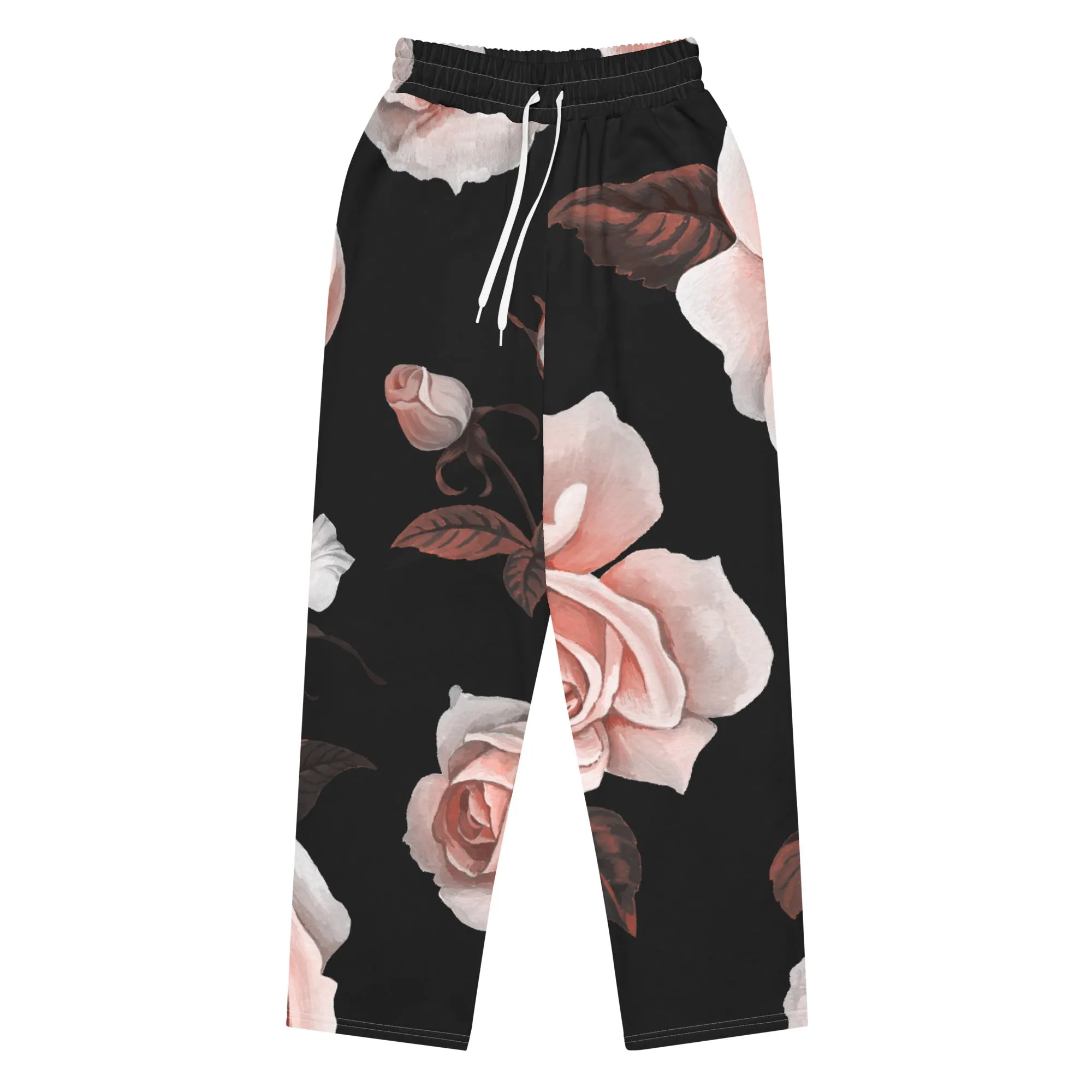Valentines Day Wide Leg Joggers - Flower (Glamourange Valentine Day Gifts Wide Leg Joggers - Design 007)