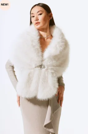 Vanilla Faux Fur Cape