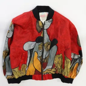 Vintage BMI Art Bomber Jacket Size Medium All Over Print