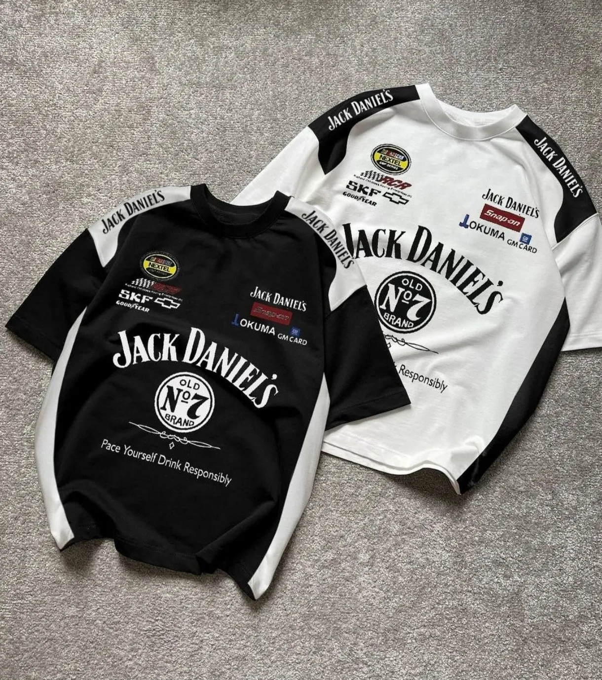 Vintage Jack Daniels Racing Printed Unisex Oversized Premium Drop shoulder Tshirt