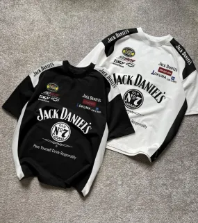 Vintage Jack Daniels Racing Printed Unisex Oversized Premium Drop shoulder Tshirt