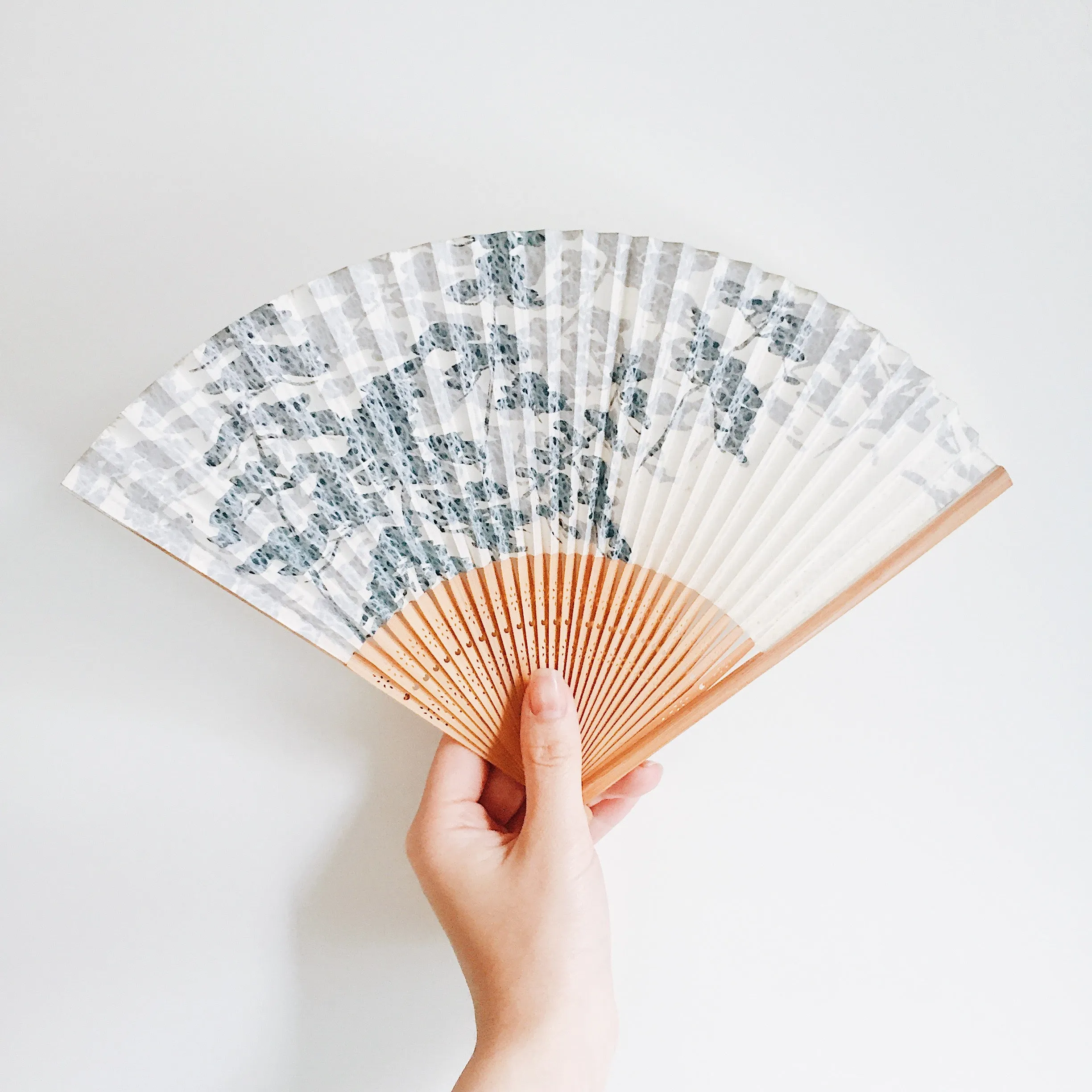 Vintage Japanese Paper Fan - Shadow of the Trees