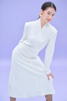 Vivian Sheath Long Sleeved Knit Midi Dress