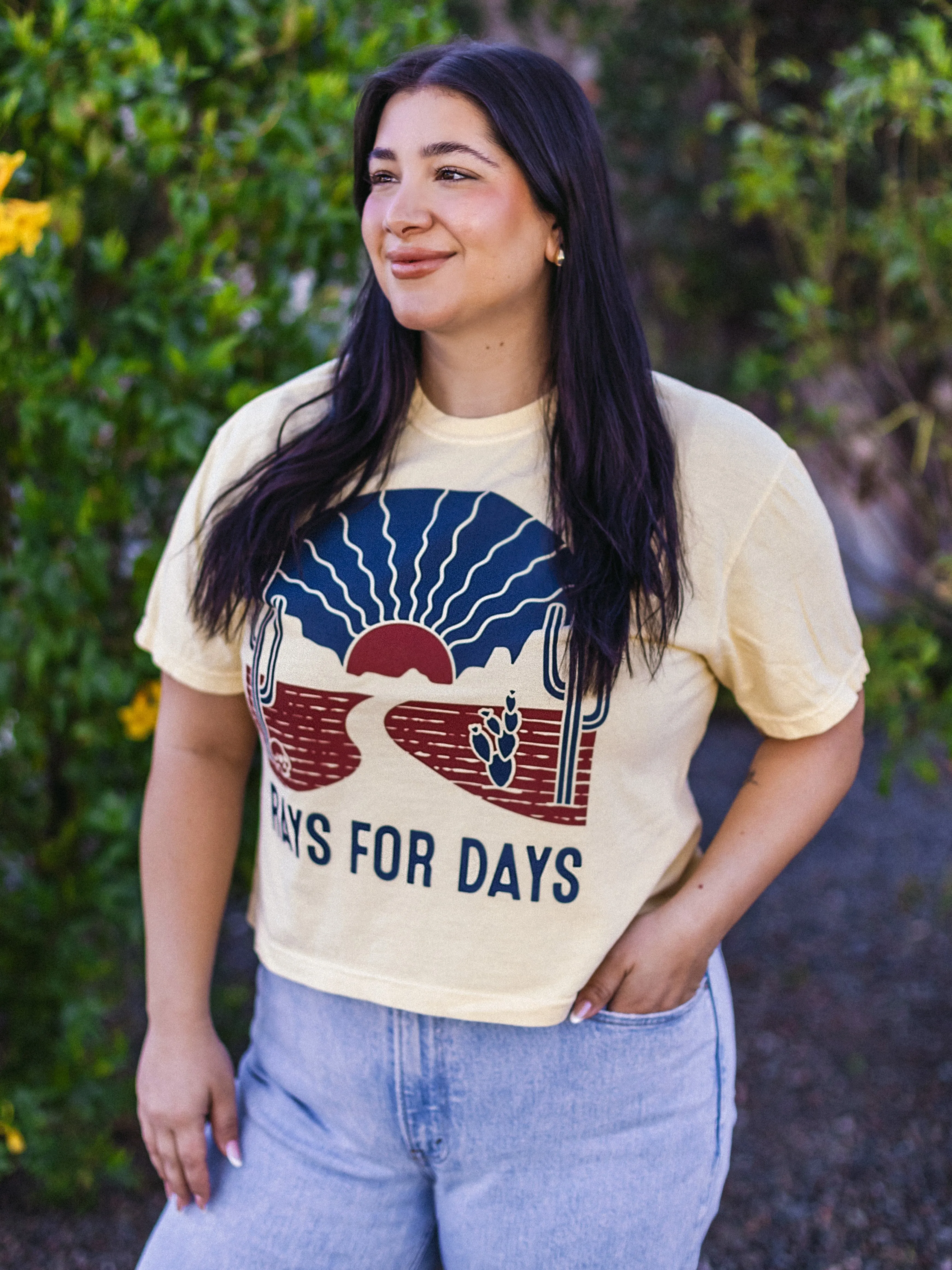 Wavy Rays for Days Ladies Boxy Crop Tee