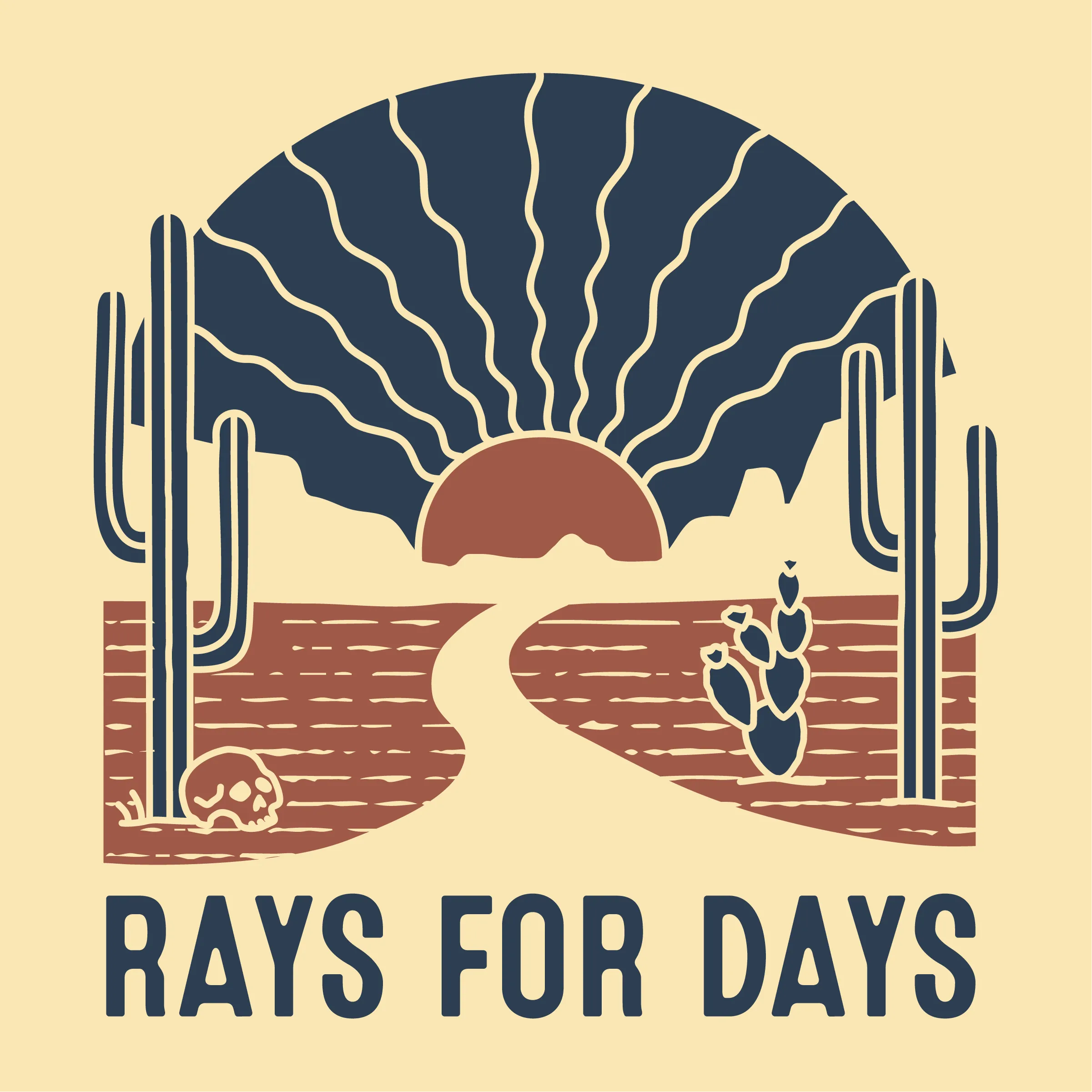 Wavy Rays for Days Ladies Boxy Crop Tee