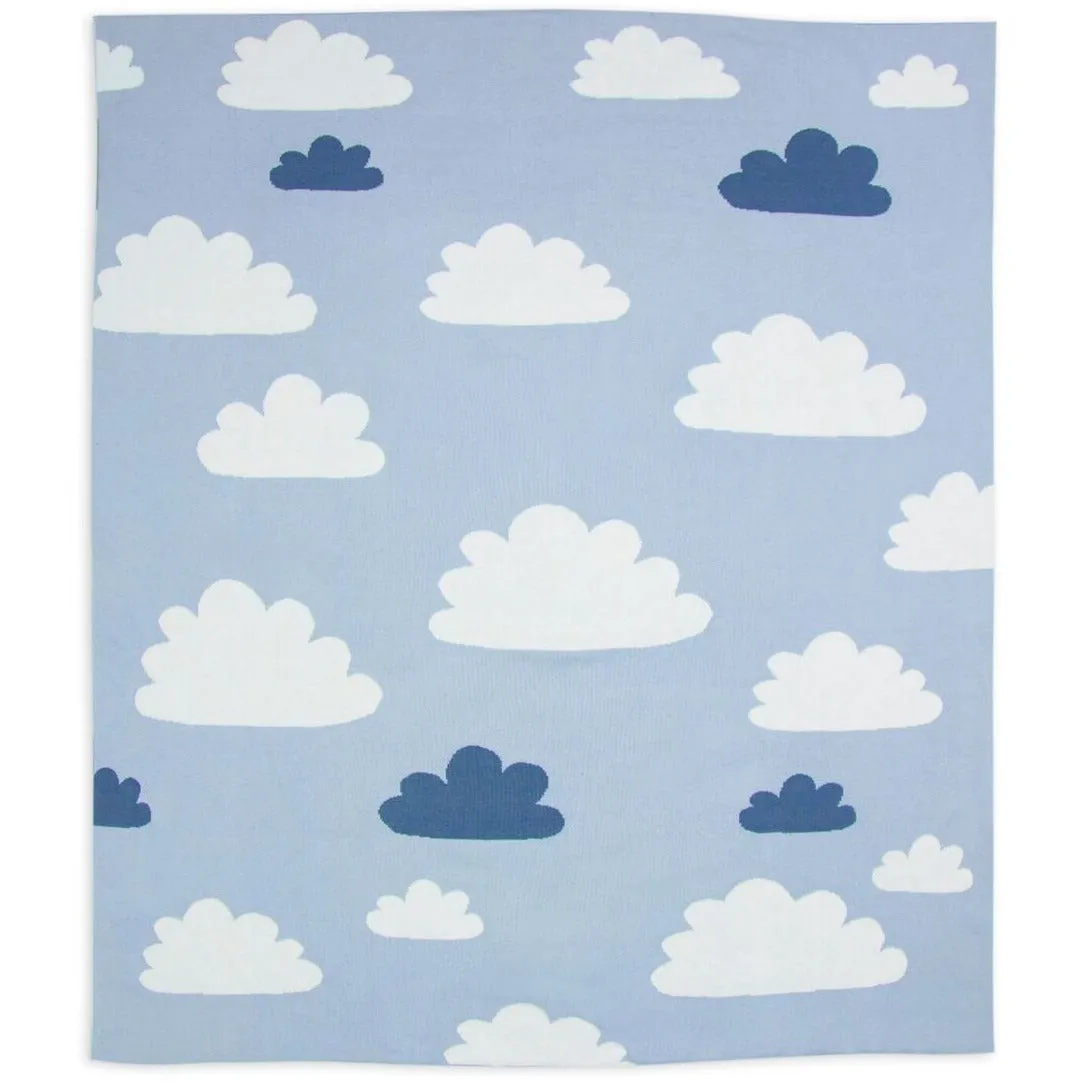 Weegoamigo - Cotton Knitted Blanket - Sky High Summer Blue